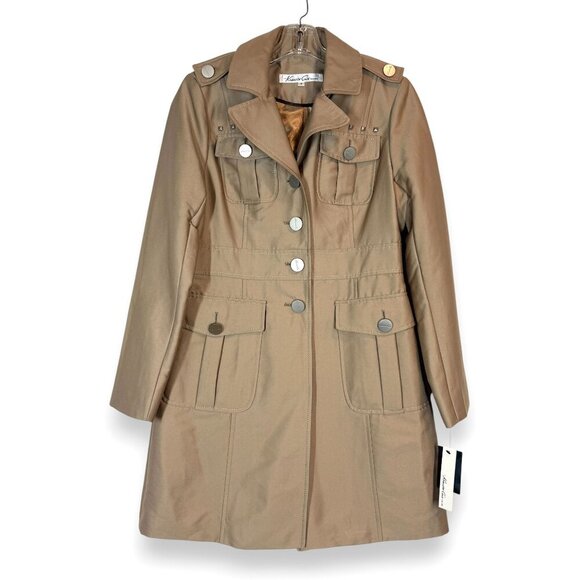 Kenneth Cole Jackets & Blazers - Vintage Kenneth Cole Military Trench Coat Jacket Y2K Medium Tan Retro Cargo